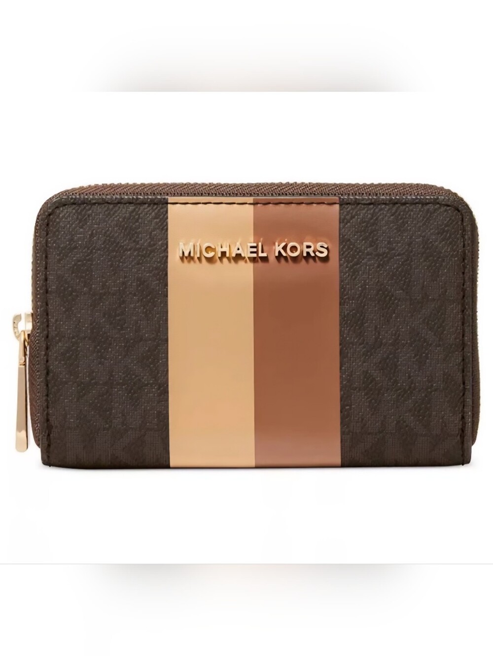 Michael Kors Jet Set Small Signature Logo Card Case With Zipper